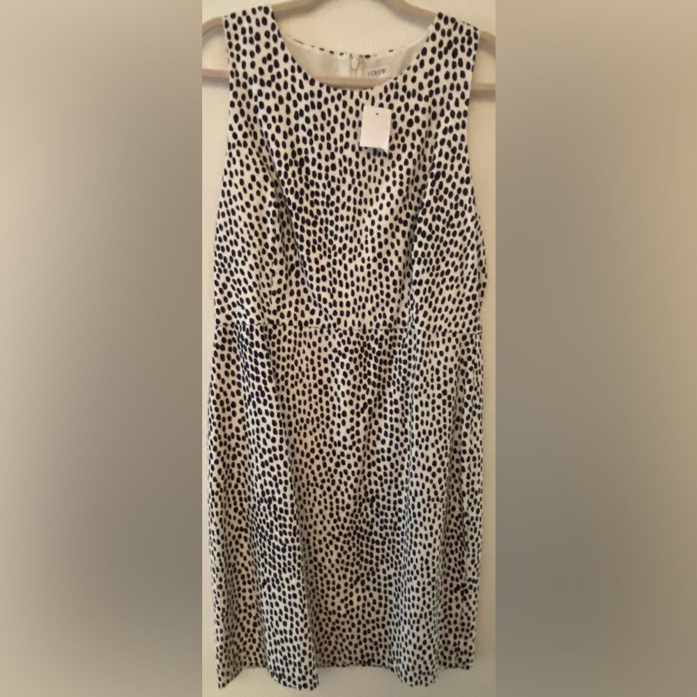 J.Crew Black White Speckled Sleeveless Dress Women's Sz 14 NWT NEW